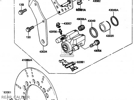 REAR CALIPER - ZN1300A1 1983 USA CANADA