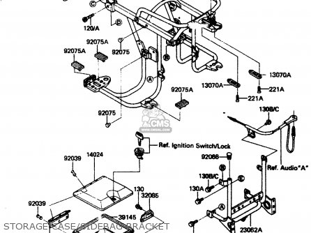 STORAGE CASE/SIDEBAG BRACKET - ZN1300A1 1983 USA CANADA