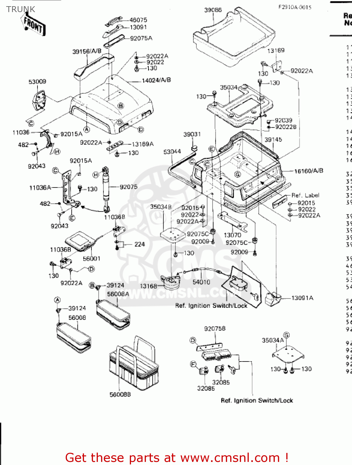 TRUNK ZN1300A1 VOYAGER 1983 USA CALIFORNIA CANADA