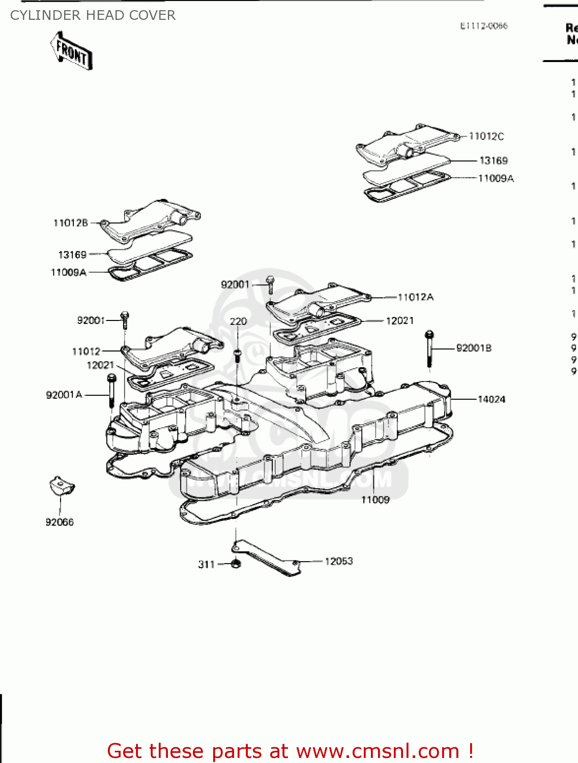 CYLINDER HEAD COVER ZN1300A1 VOYAGER 1983 USA CALIFORNIA CANADA