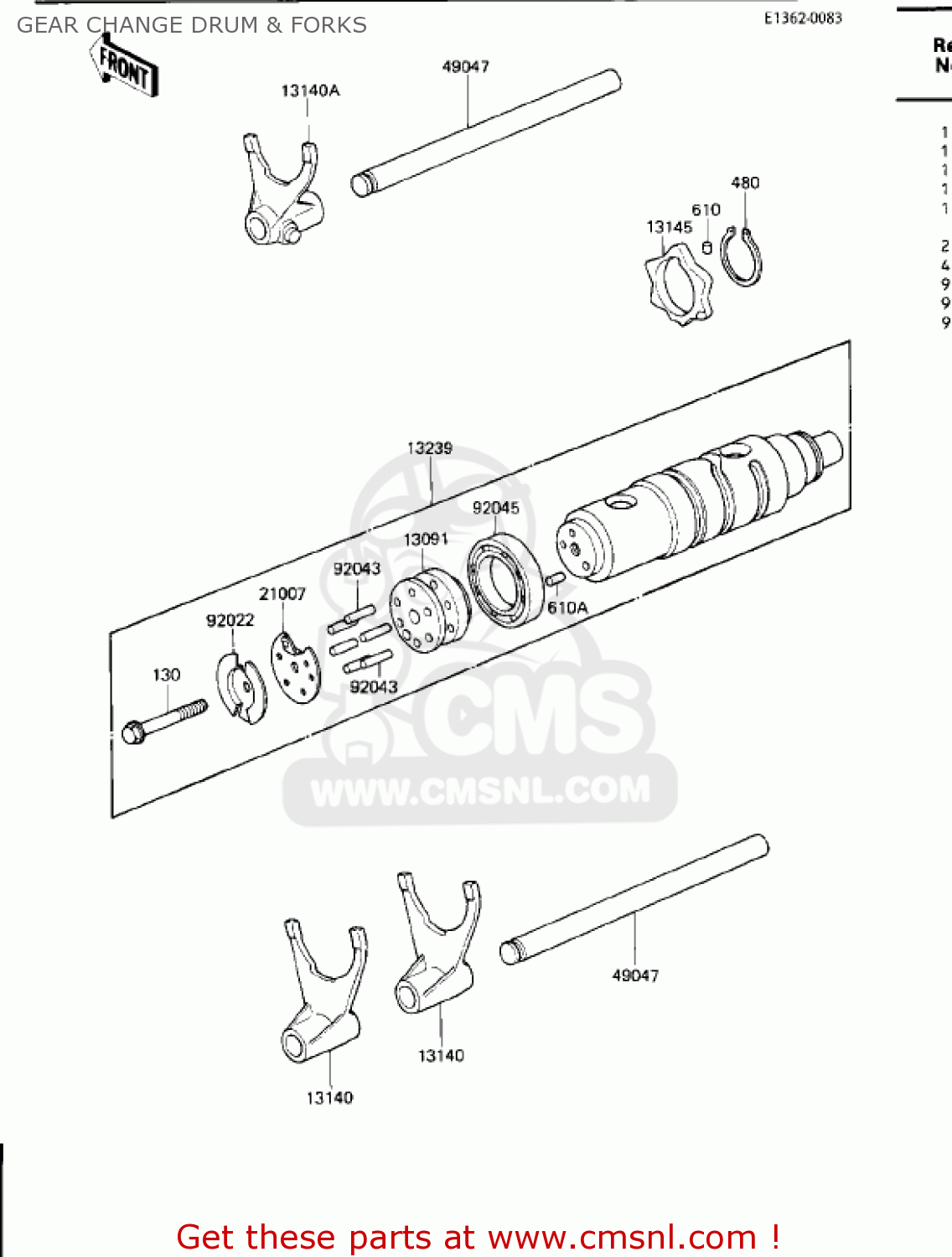 GEAR CHANGE DRUM & FORKS ZN1300A1 VOYAGER 1983 USA CALIFORNIA CANADA