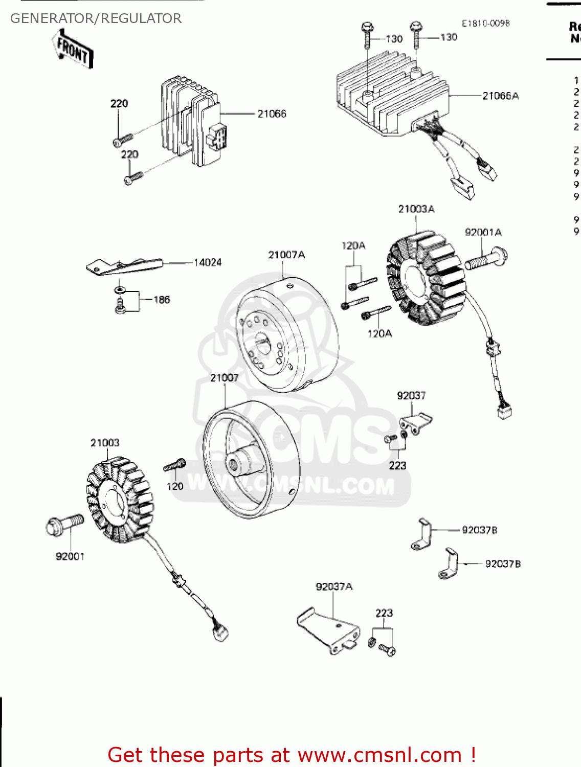 GENERATOR/REGULATOR ZN1300A1 VOYAGER 1983 USA CALIFORNIA CANADA