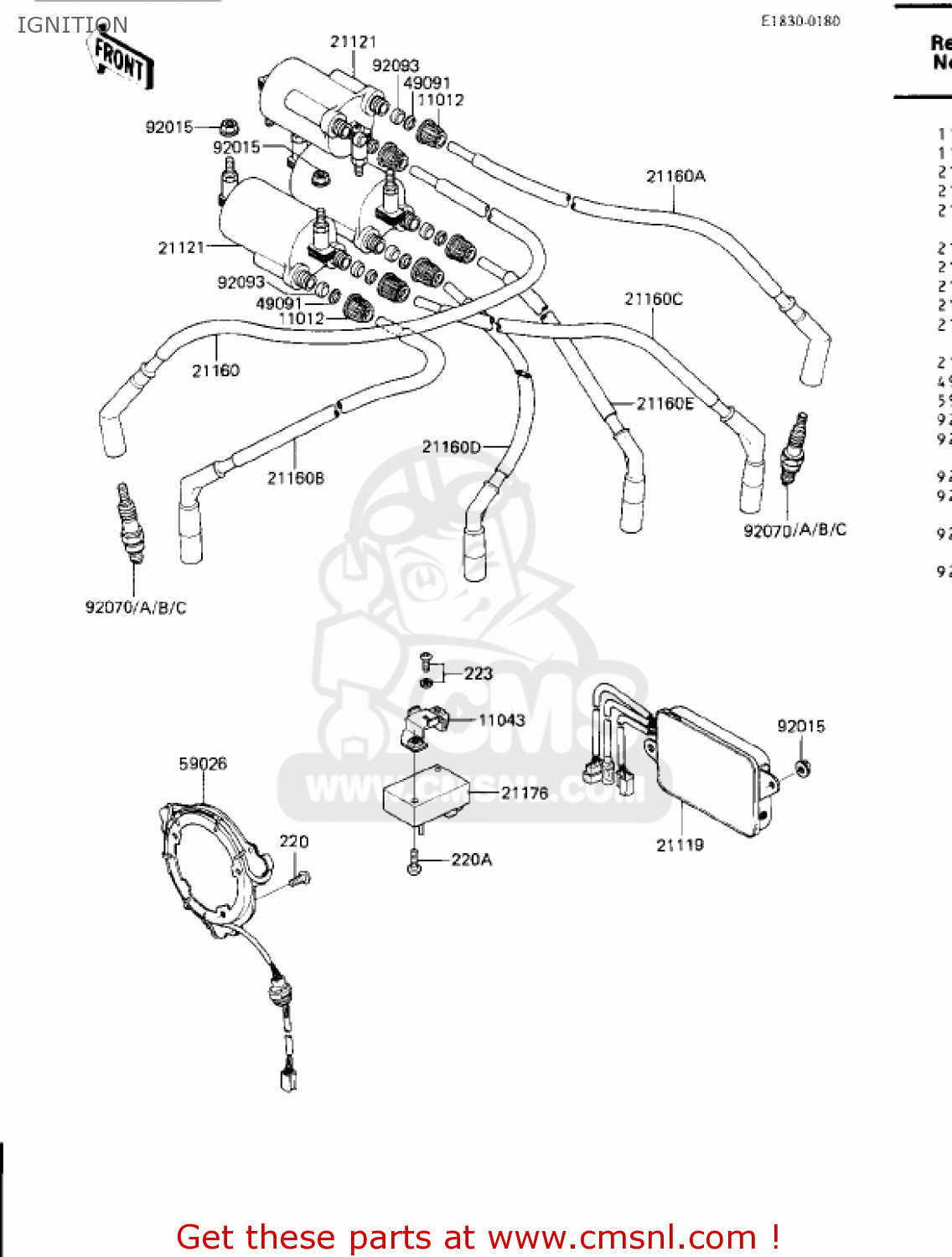 IGNITION ZN1300A1 VOYAGER 1983 USA CALIFORNIA CANADA