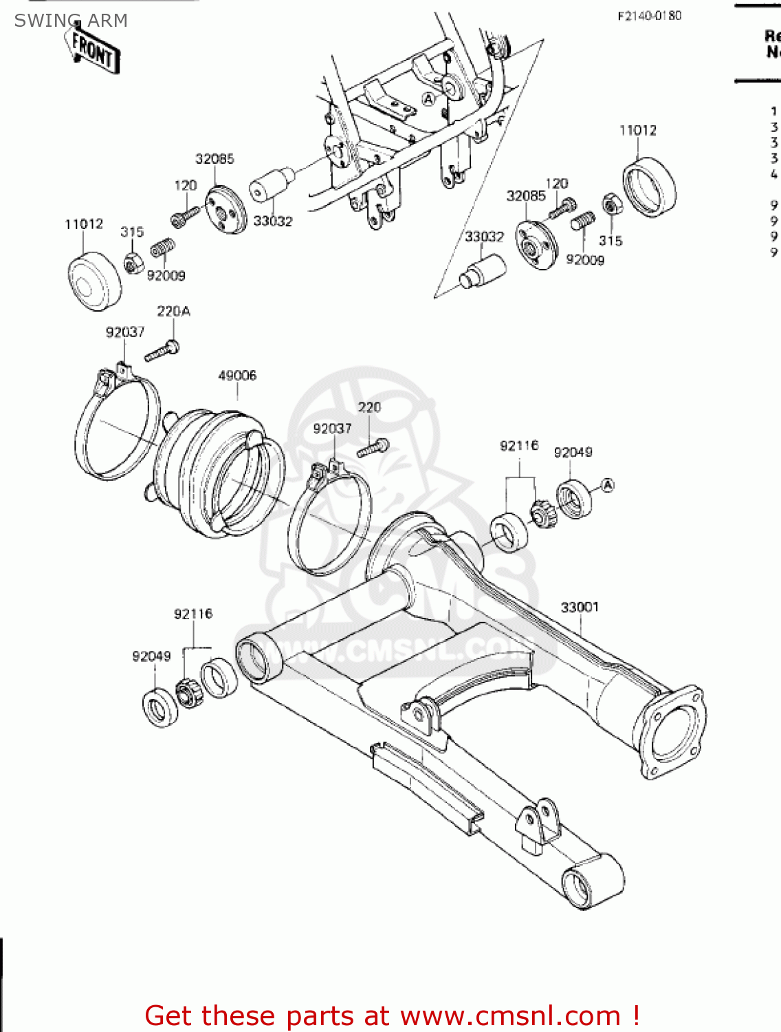 SWING ARM ZN1300A1 VOYAGER 1983 USA CALIFORNIA CANADA