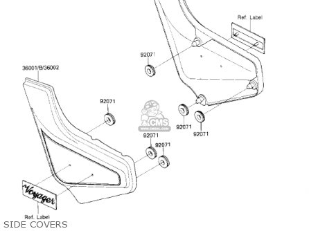 SIDE COVERS - ZN1300A1 VOYAGER 1983 USA CALIFORNIA CANADA