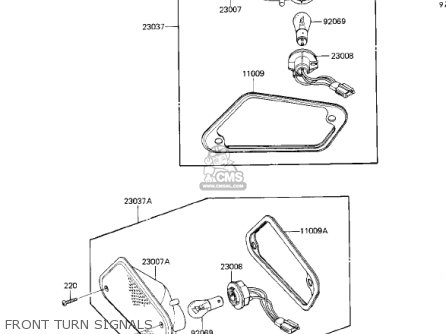 FRONT TURN SIGNALS - ZN1300A1 VOYAGER 1983 USA CALIFORNIA CANADA
