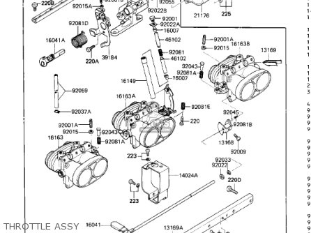 THROTTLE ASSY - ZN1300A1 VOYAGER 1983 USA CALIFORNIA CANADA