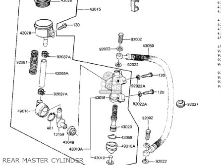 REAR MASTER CYLINDER - ZN1300A1 VOYAGER 1983 USA CALIFORNIA CANADA