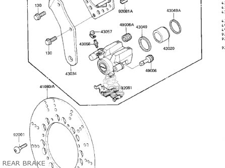 REAR BRAKE - ZN1300A1 VOYAGER 1983 USA CALIFORNIA CANADA