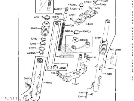 FRONT FORK - ZN1300A1 VOYAGER 1983 USA CALIFORNIA CANADA