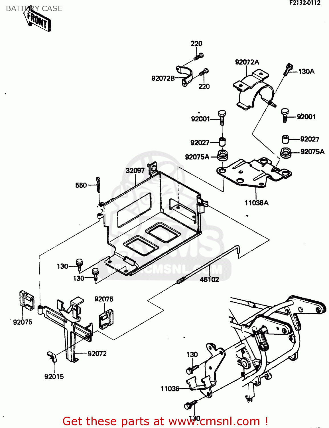 BATTERY CASE ZN1300A2 1984 USA CALIFORNIA CANADA
