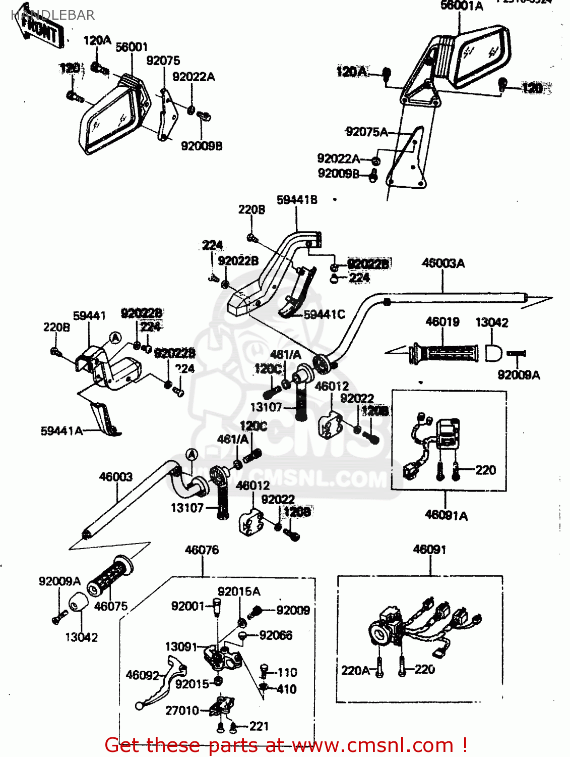 HANDLEBAR ZN1300A2 1984 USA CALIFORNIA CANADA