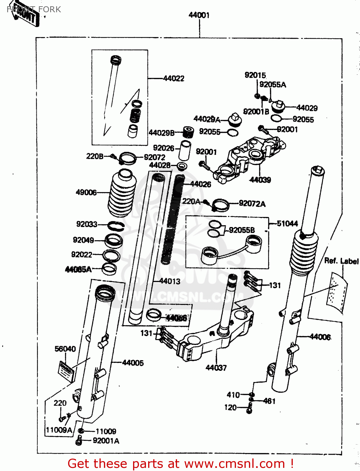 FRONT FORK ZN1300A2 1984 USA CALIFORNIA CANADA