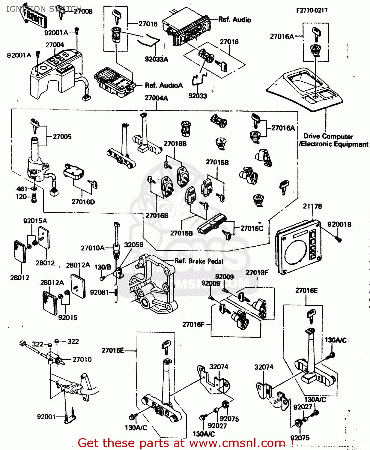 IGNITION SWITCH ZN1300A2 1984 USA CALIFORNIA CANADA