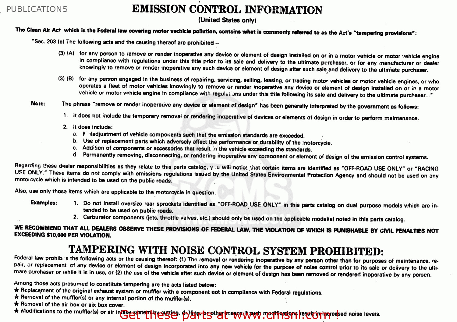 PUBLICATIONS ZN1300A2 1984 USA CALIFORNIA CANADA