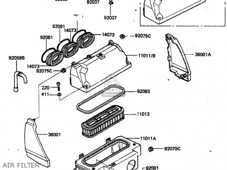 AIR FILTER - ZN1300A2 1984 USA CALIFORNIA CANADA