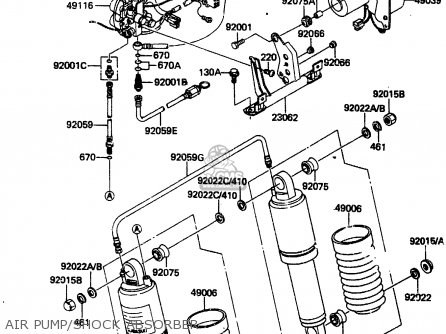 AIR PUMP/SHOCK ABSORBER - ZN1300A2 1984 USA CALIFORNIA CANADA