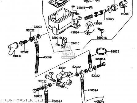 FRONT MASTER CYLINDER - ZN1300A2 1984 USA CALIFORNIA CANADA