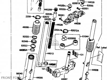 FRONT FORK - ZN1300A2 1984 USA CALIFORNIA CANADA