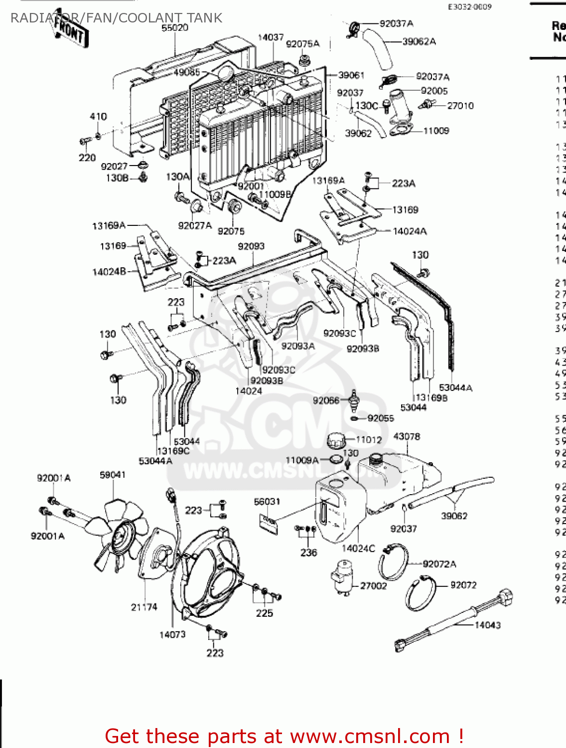 RADIATOR/FAN/COOLANT TANK ZN1300A2 VOYAGER 1984 USA CALIFORNIA CANADA