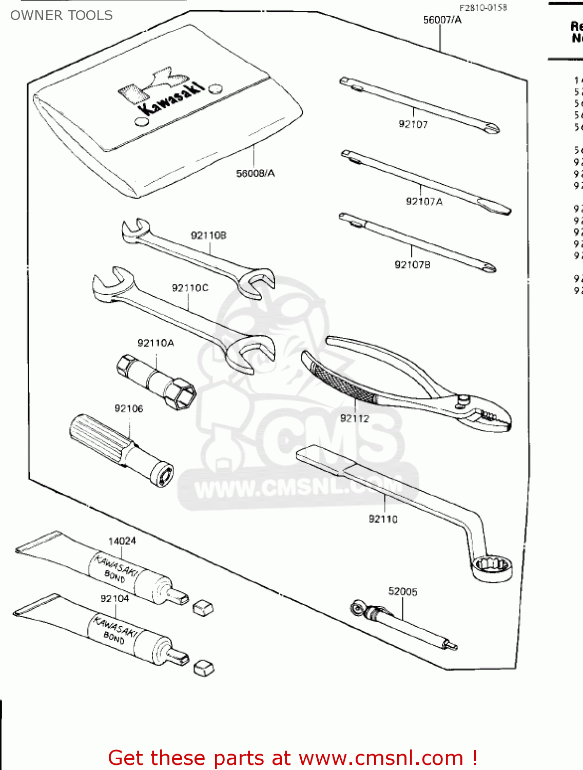 OWNER TOOLS ZN1300A2 VOYAGER 1984 USA CALIFORNIA CANADA