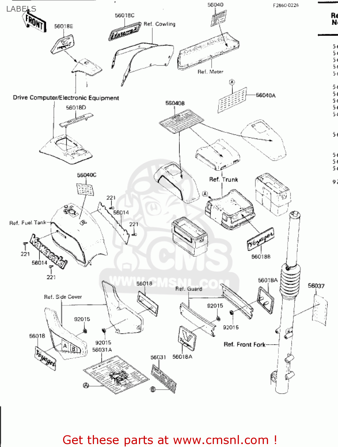 LABELS ZN1300A2 VOYAGER 1984 USA CALIFORNIA CANADA