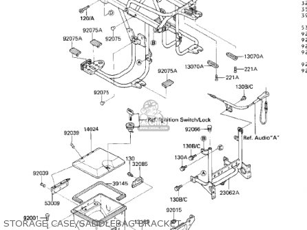 STORAGE CASE/SADDLEBAG BRACKET - ZN1300A2 VOYAGER 1984 USA CALIFORNIA CANADA