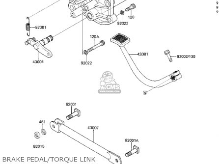 BRAKE PEDAL/TORQUE LINK - ZN1300A2 VOYAGER 1984 USA CALIFORNIA CANADA