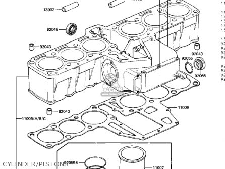 CYLINDER/PISTONS - ZN1300A2 VOYAGER 1984 USA CALIFORNIA CANADA