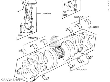 CRANKSHAFT - ZN1300A2 VOYAGER 1984 USA CALIFORNIA CANADA