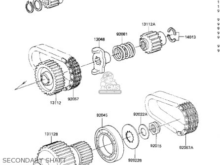 SECONDARY SHAFT - ZN1300A2 VOYAGER 1984 USA CALIFORNIA CANADA