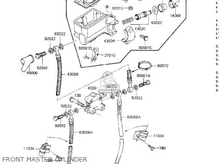 FRONT MASTER CYLINDER - ZN1300A2 VOYAGER 1984 USA CALIFORNIA CANADA
