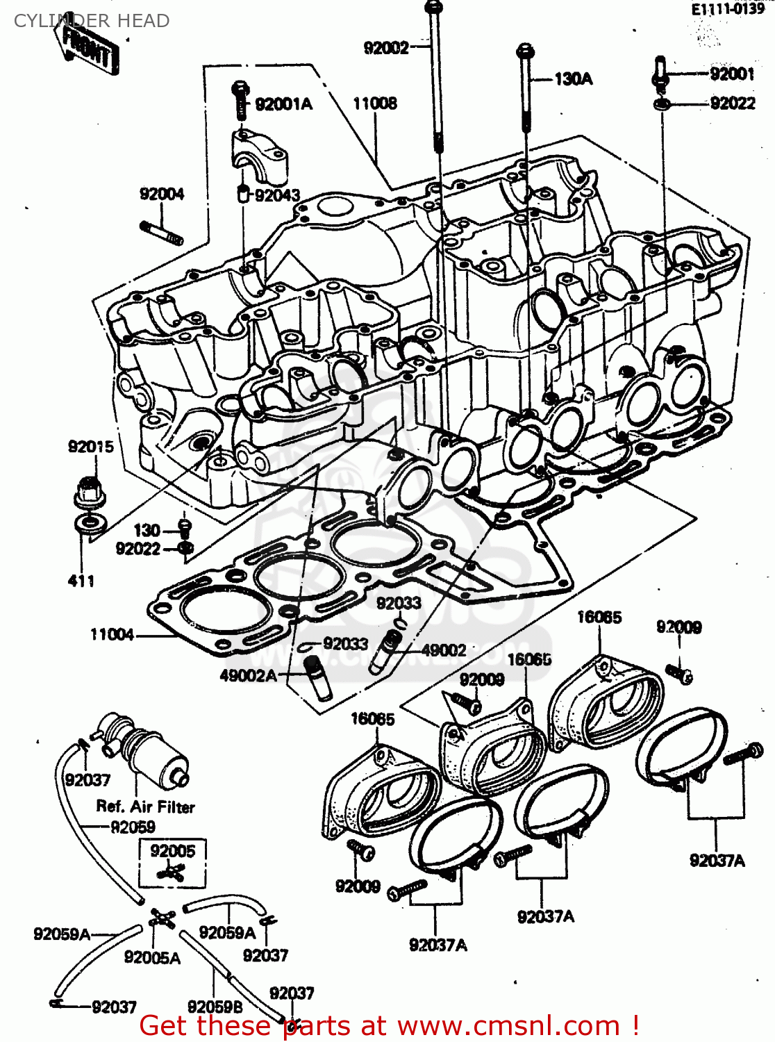 CYLINDER HEAD ZN1300A3 1985 USA CALIFORNIA CANADA