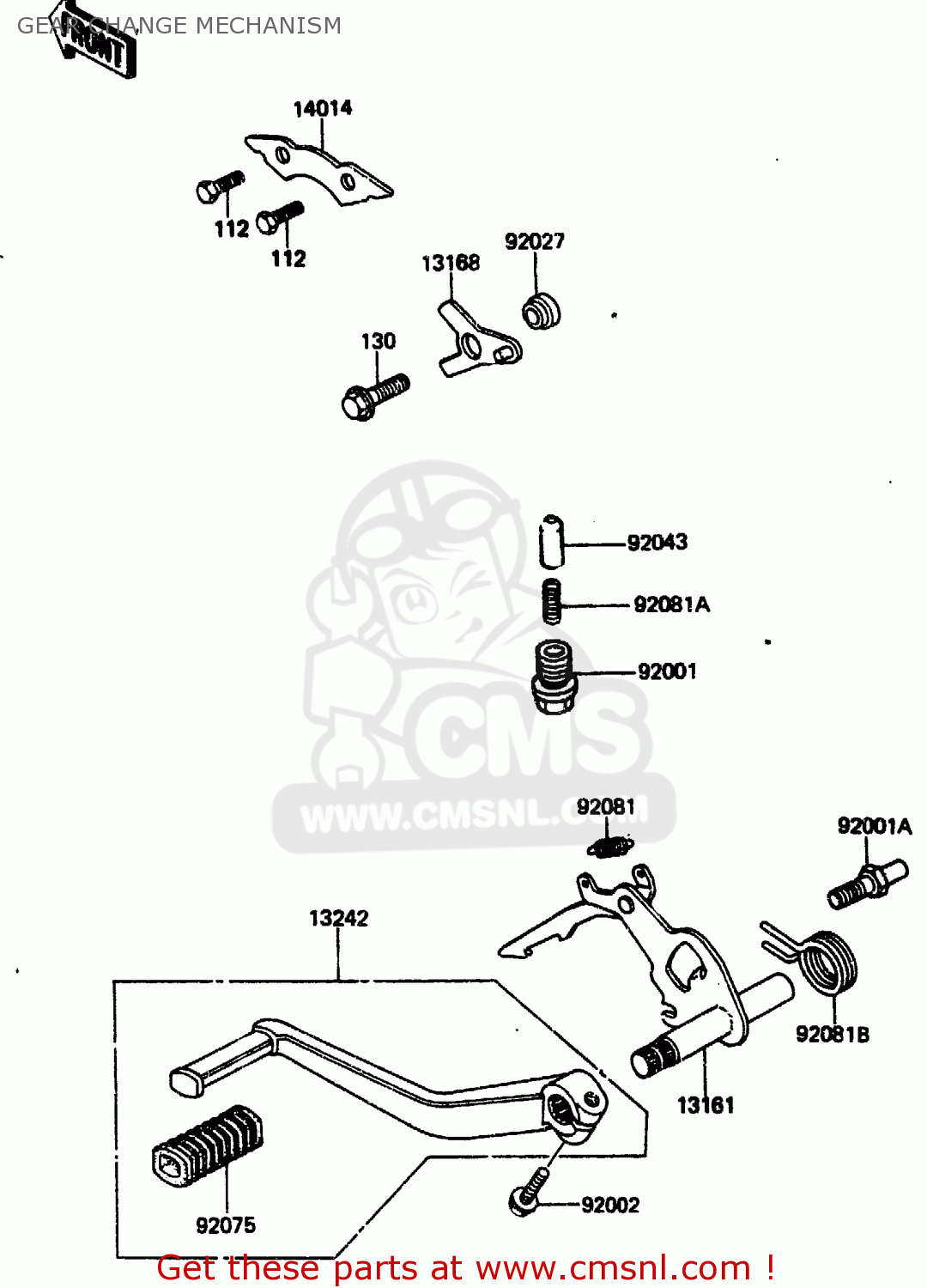GEAR CHANGE MECHANISM ZN1300A3 1985 USA CALIFORNIA CANADA