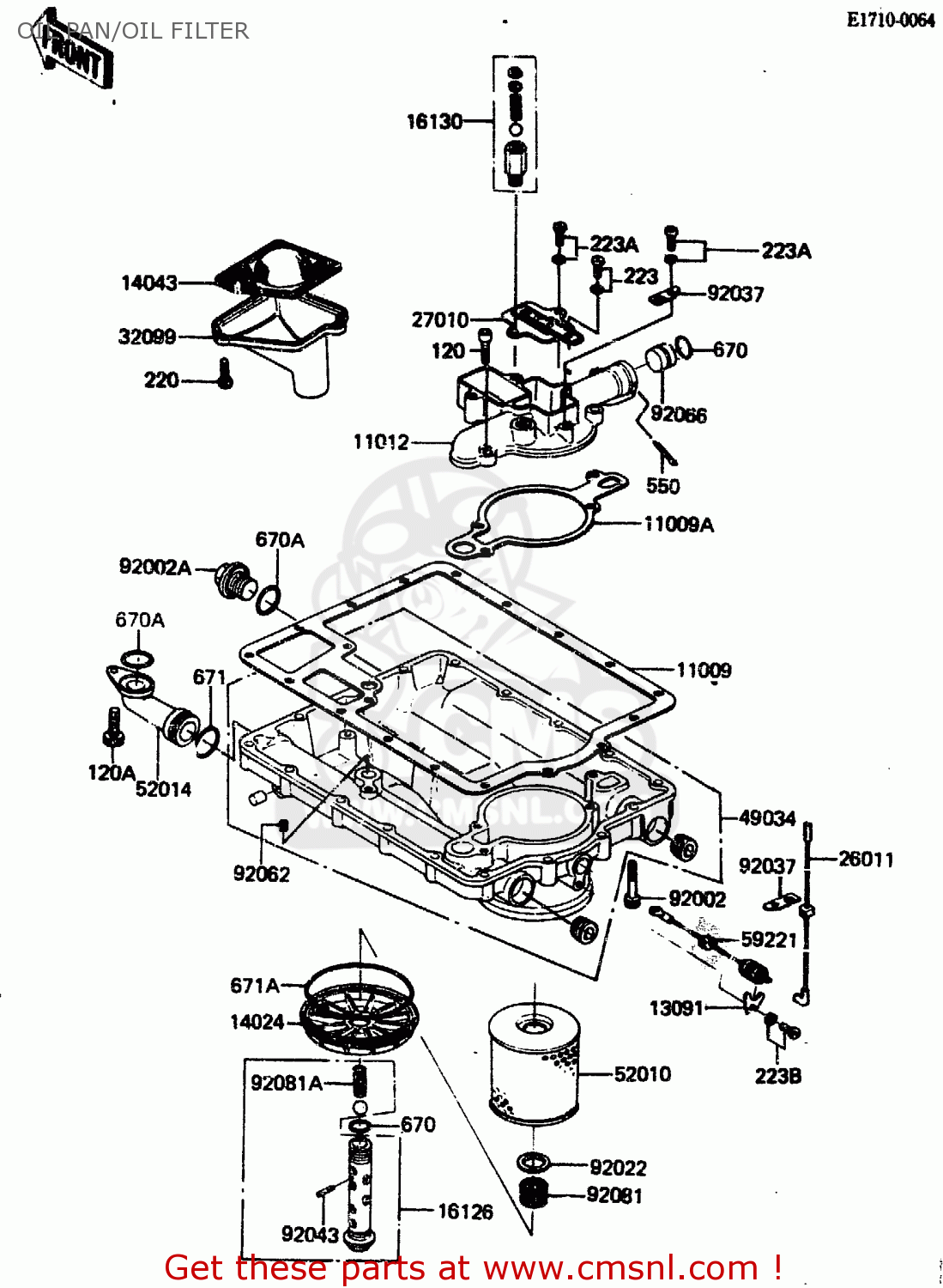 OIL PAN/OIL FILTER ZN1300A3 1985 USA CALIFORNIA CANADA