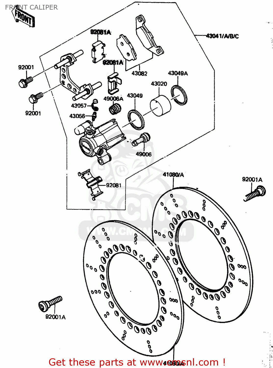 FRONT CALIPER ZN1300A3 1985 USA CALIFORNIA CANADA