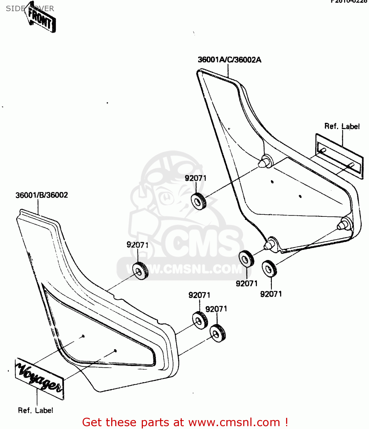 SIDE COVER ZN1300A3 1985 USA CALIFORNIA CANADA