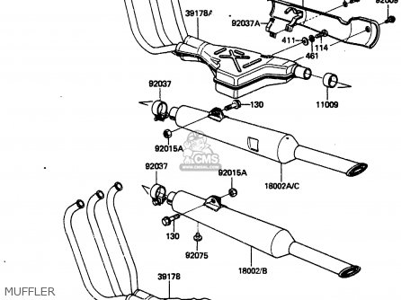 MUFFLER - ZN1300A3 1985 USA CALIFORNIA CANADA