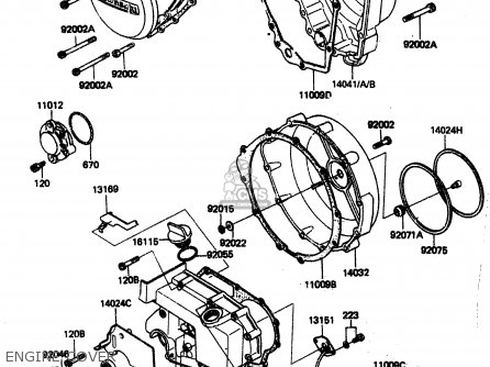 ENGINE COVER - ZN1300A3 1985 USA CALIFORNIA CANADA