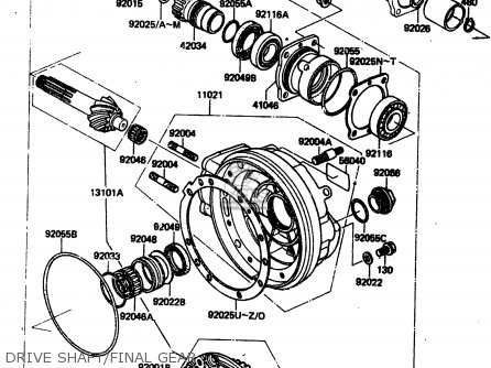 DRIVE SHAFT/FINAL GEAR - ZN1300A3 1985 USA CALIFORNIA CANADA