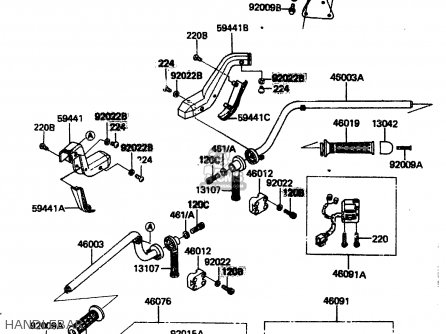 HANDLEBAR - ZN1300A3 1985 USA CALIFORNIA CANADA