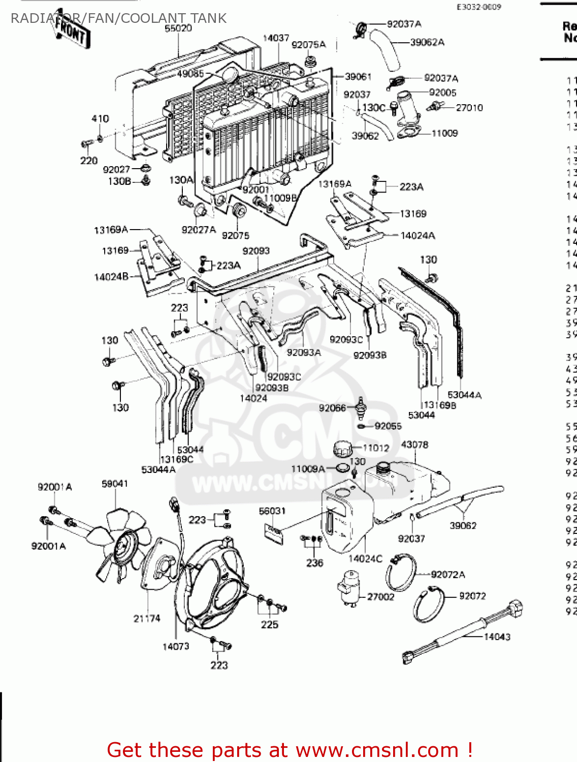 RADIATOR/FAN/COOLANT TANK ZN1300A3 VOYAGER 1985 USA CALIFORNIA CANADA