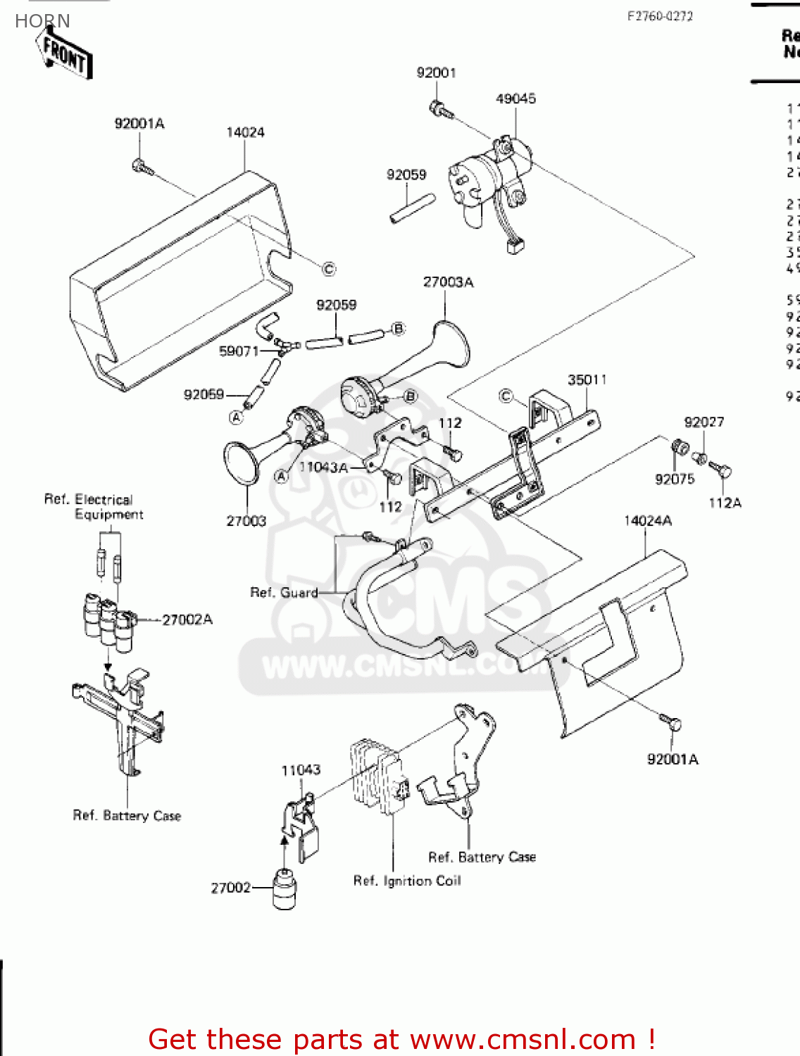 HORN ZN1300A3 VOYAGER 1985 USA CALIFORNIA CANADA