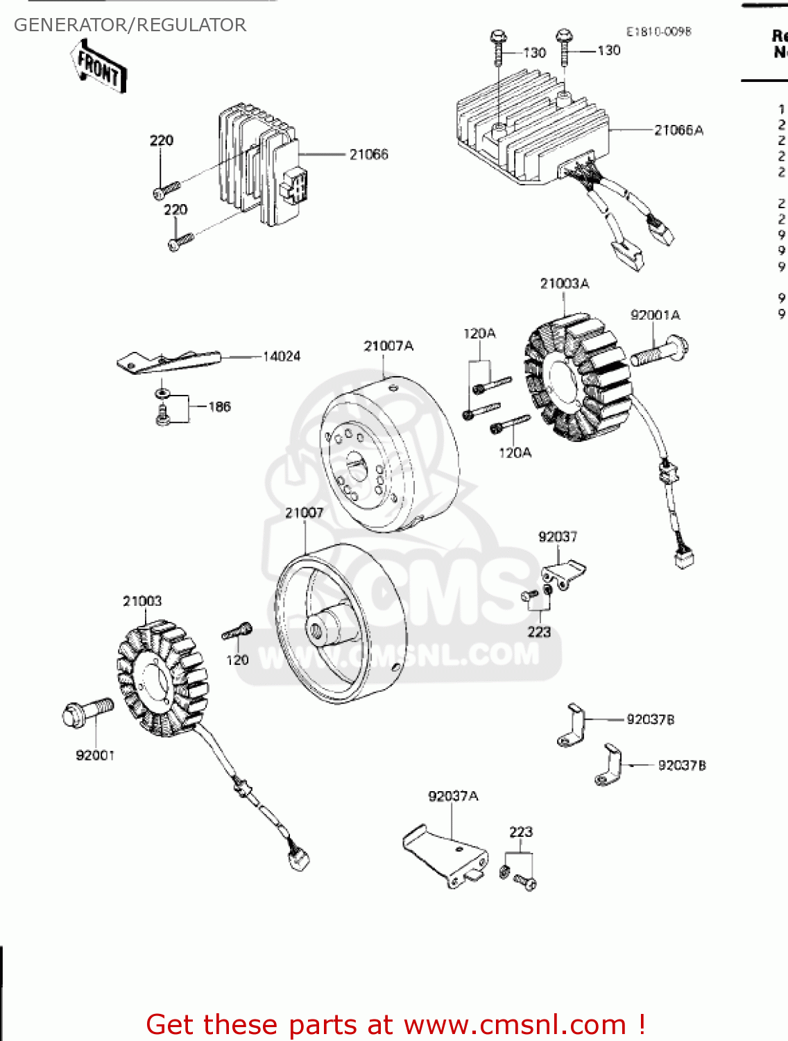 GENERATOR/REGULATOR ZN1300A3 VOYAGER 1985 USA CALIFORNIA CANADA