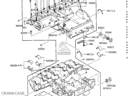 CRANKCASE - ZN1300A3 VOYAGER 1985 USA CALIFORNIA CANADA