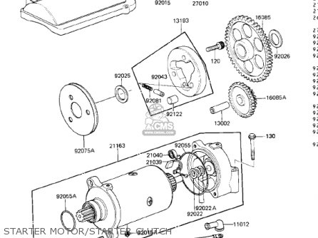 STARTER MOTOR/STARTER CLUTCH - ZN1300A3 VOYAGER 1985 USA CALIFORNIA CANADA