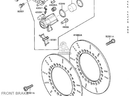 FRONT BRAKE - ZN1300A3 VOYAGER 1985 USA CALIFORNIA CANADA
