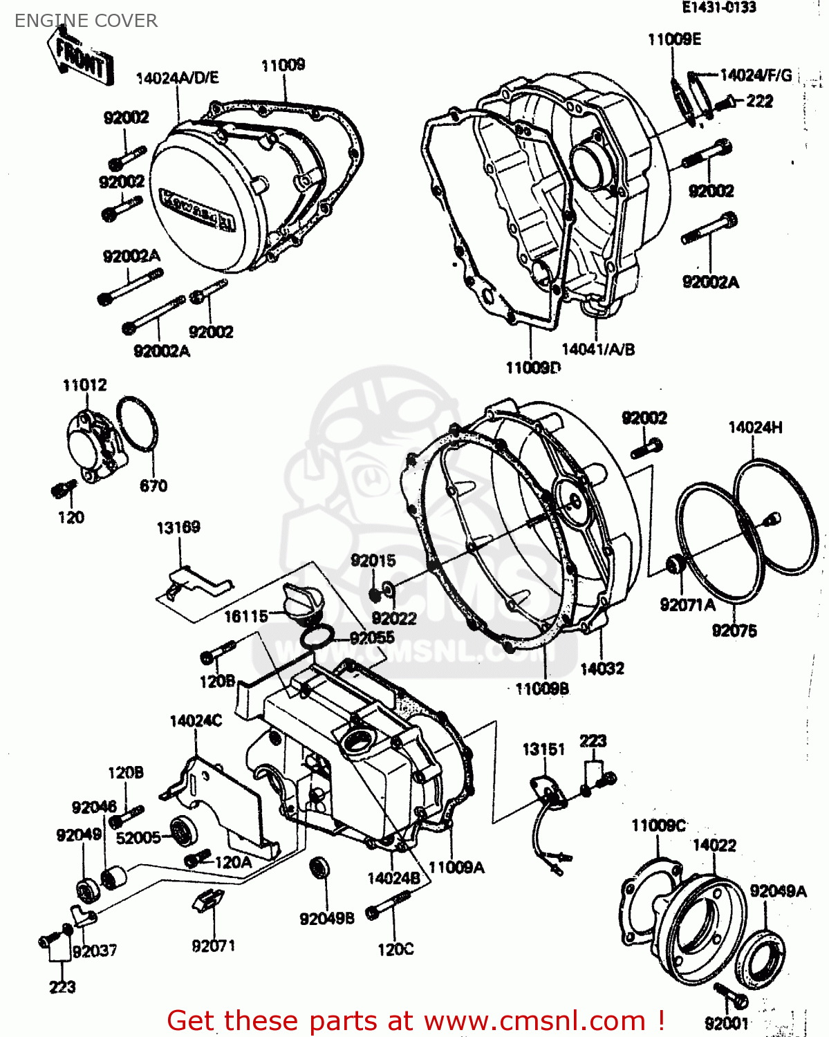 ENGINE COVER ZN1300A4 1986 USA CALIFORNIA CANADA