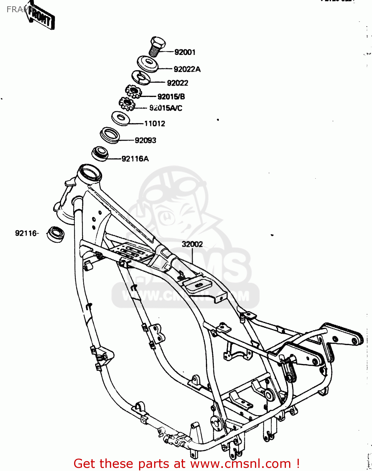FRAME ZN1300A4 1986 USA CALIFORNIA CANADA