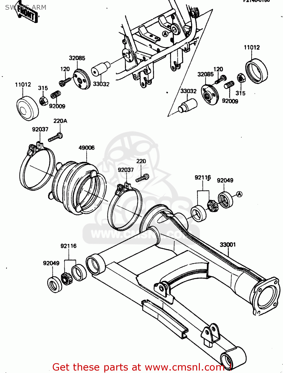 SWING ARM ZN1300A4 1986 USA CALIFORNIA CANADA